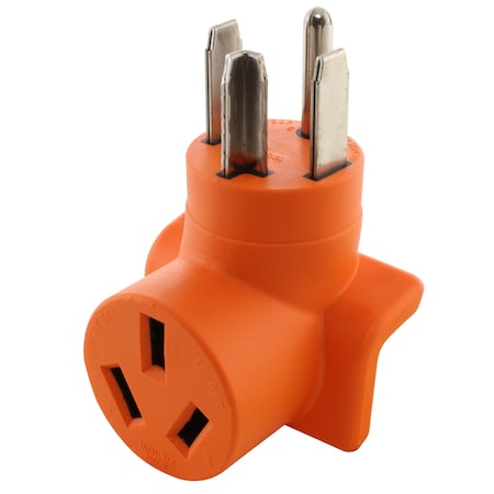 Ac Works Plug Adapter, 10-50R, 14-30P, 10-50PP, 14-30P, 0 ft., Orange WD14301050